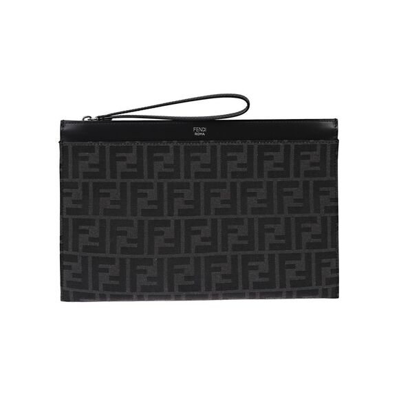 Fendi Men Flat Pouch Ff Jacquard - Picture 1 of 3